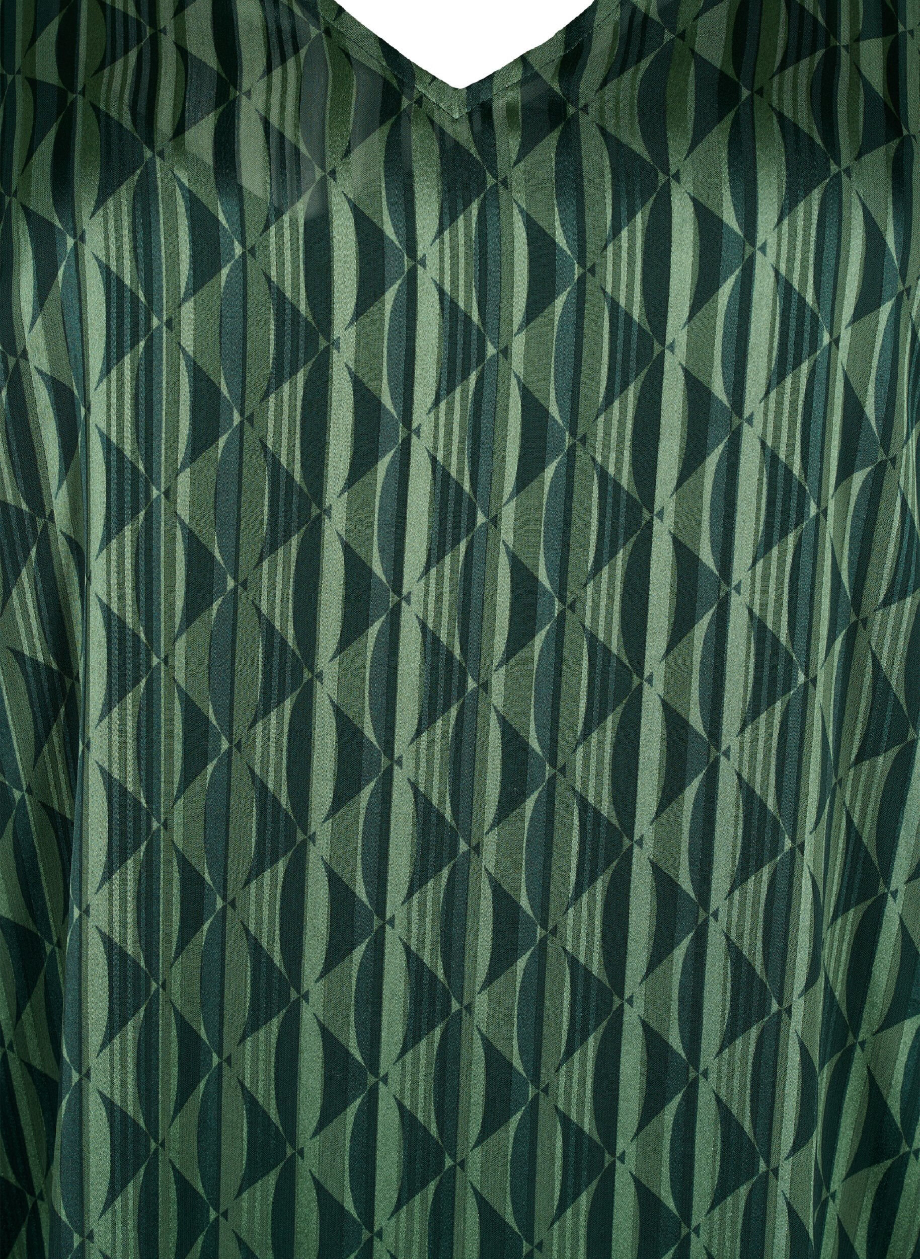 Zizzi Lang&auml;rmliges Kleid mit V-Ausschnitt und Druck, Scarab AOP, Packshot image number 2