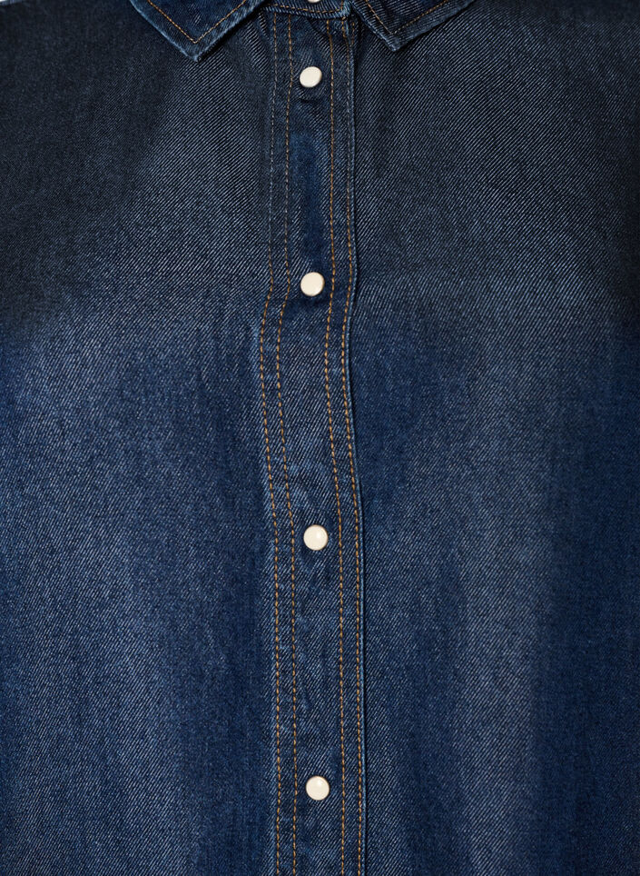 Jeanskleid aus Lyocell mit Kn&ouml;pfen und kurzen &Auml;rmeln, Blau, Packshot image number 2