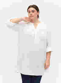 Tunika aus Baumwolle mit Anglais-Stickerei, Bright White, Model