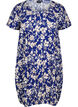 Kurzärmliges Baumwollkleid mit Blumenaufdruck, Blau, Packshot image number 0