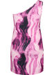 Eng anliegendes One-Shoulder Kleid mit Print, Raspberry Rose AOP, Packshot image number 1