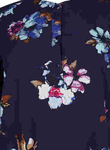 FLASH - Geblümte Tunika mit kurzen Ärmeln, Big Blue Flower, Packshot image number 2