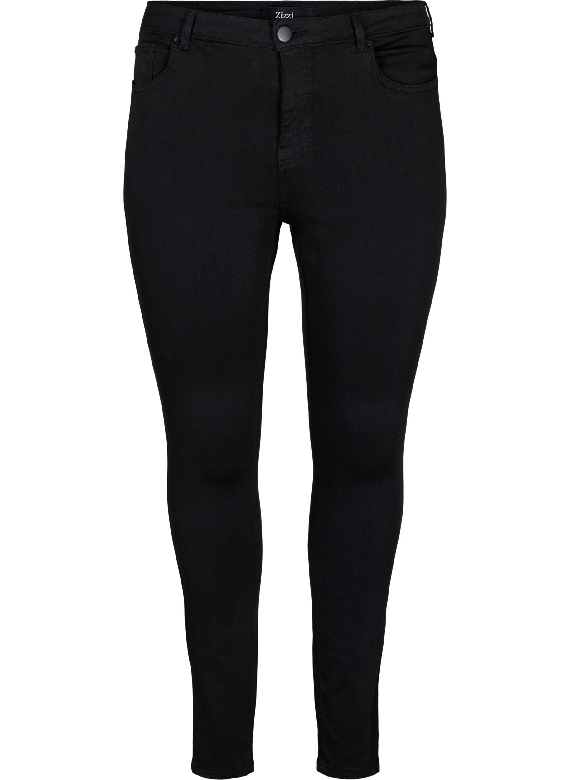 Zizzi Stay Black Amy Jeans mit hoher Taille, Black, Packshot image number 0