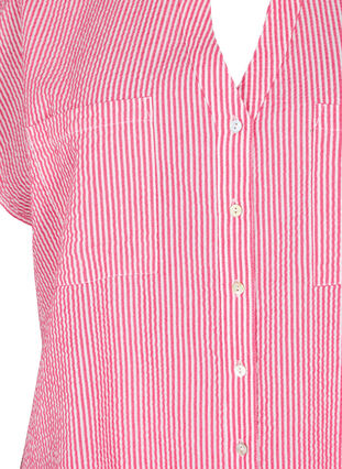 Kurzärmeliges Baumwollhemd mit Streifen, Beetroot P. Stripe, Packshot image number 2