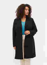 Langer Mantel mit Knopfverschluss, Black, Model