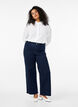 Jeans mit hoher Taille und weitem Bein, Blau, Model image number 0