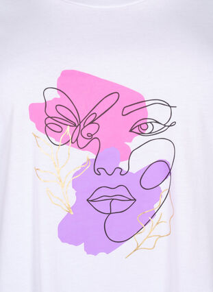 Baumwoll-T-Shirt mit Motiv, B. White w. Face, Packshot image number 2