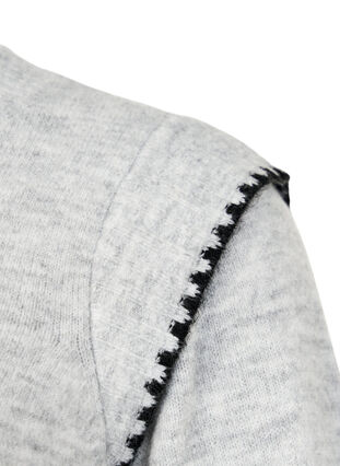 Strickbluse mit Kontrastnähten - Grau - Gr. 42-64 - Zizzi
