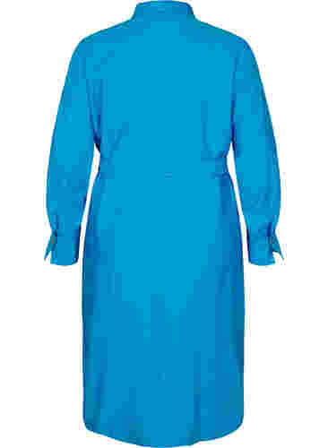 Hemdbluse aus Viskose mit Taillengürtel, Dresden Blue, Packshot image number 1