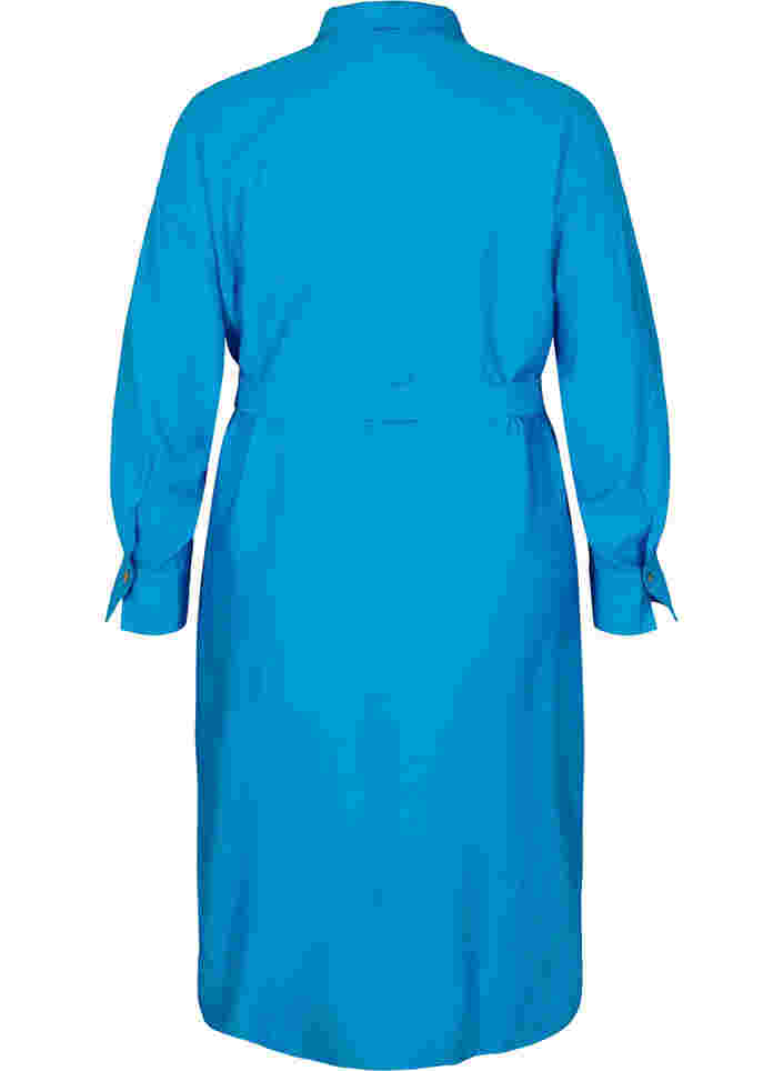 Hemdbluse aus Viskose mit Taillengürtel, Dresden Blue, Packshot image number 1