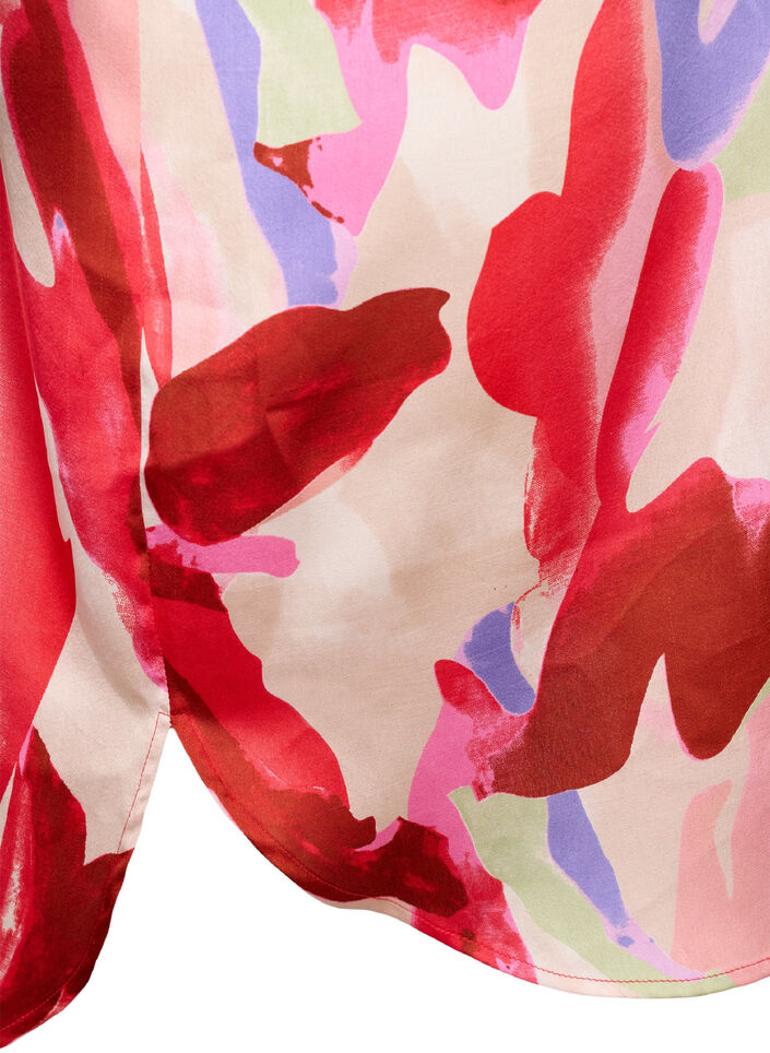 Langes Hemd aus Satin mit Print, Geranium Graphic AOP, Packshot image number 3