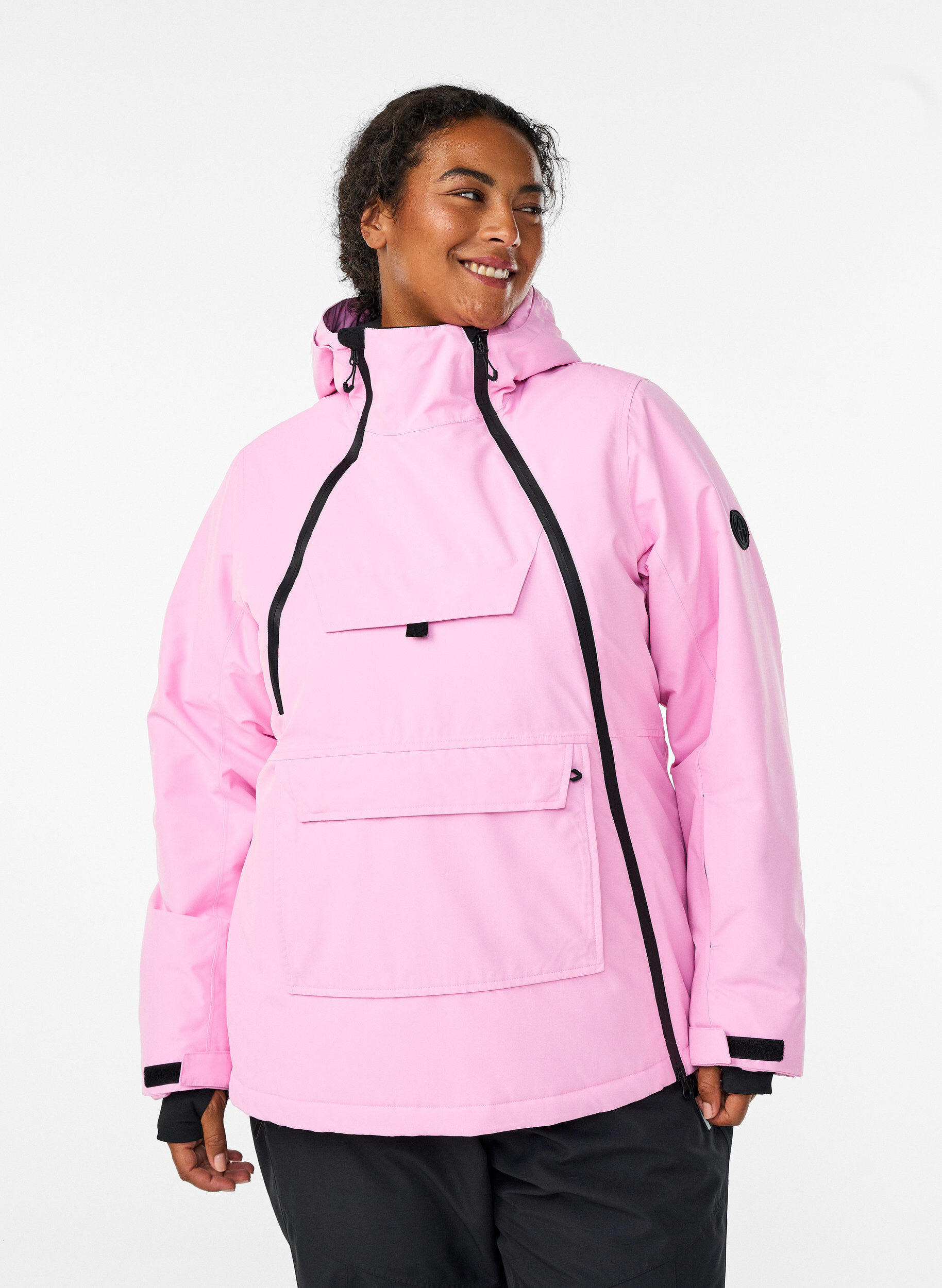 Funktionelle Skijacke mit Kapuze, Pink, Model