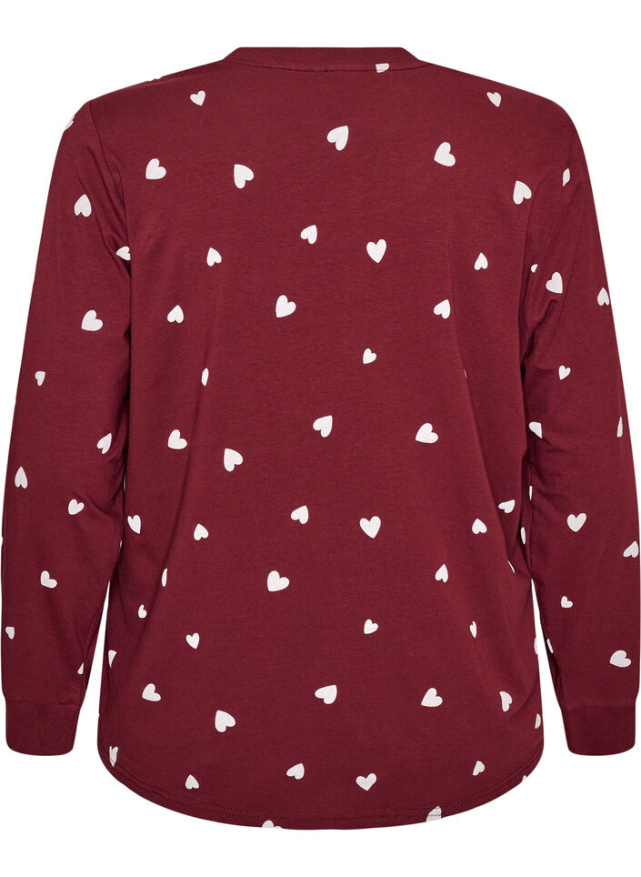 Nachtbluse mit Print, Rot, Packshot image number 1
