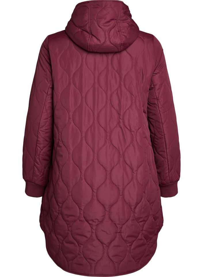 Mittellange Steppjacke mit Kapuze, 0655, Packshot image number 1