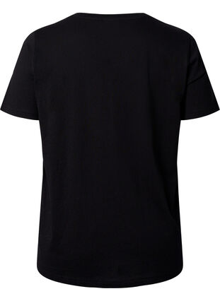 T-Shirt aus Baumwolle mit Druck, Black SUN, Packshot image number 1
