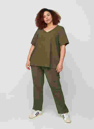 Lockere Hose aus Baumwolle, Ivy Green, Model image number 2