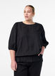 Viskosebluse mit 3/4-Ärmeln und Balloneffekt, Schwarz, Model image number 0