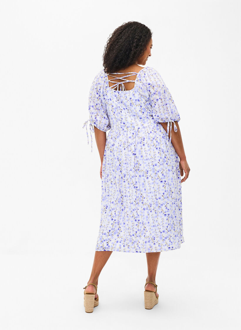 Sommerkleid mit Blumenmotiv und Spitzendetails, Sand Verbena AOP, Model image number 1