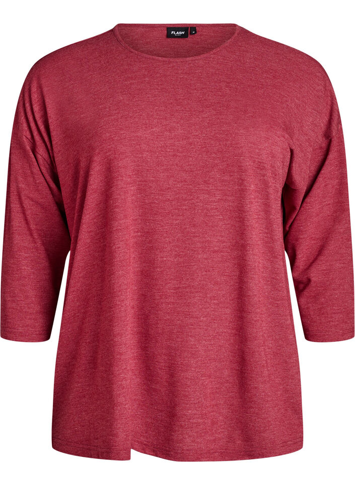 Bluse aus Jersey mit 3/4-&Auml;rmeln, Rot, Packshot image number 0