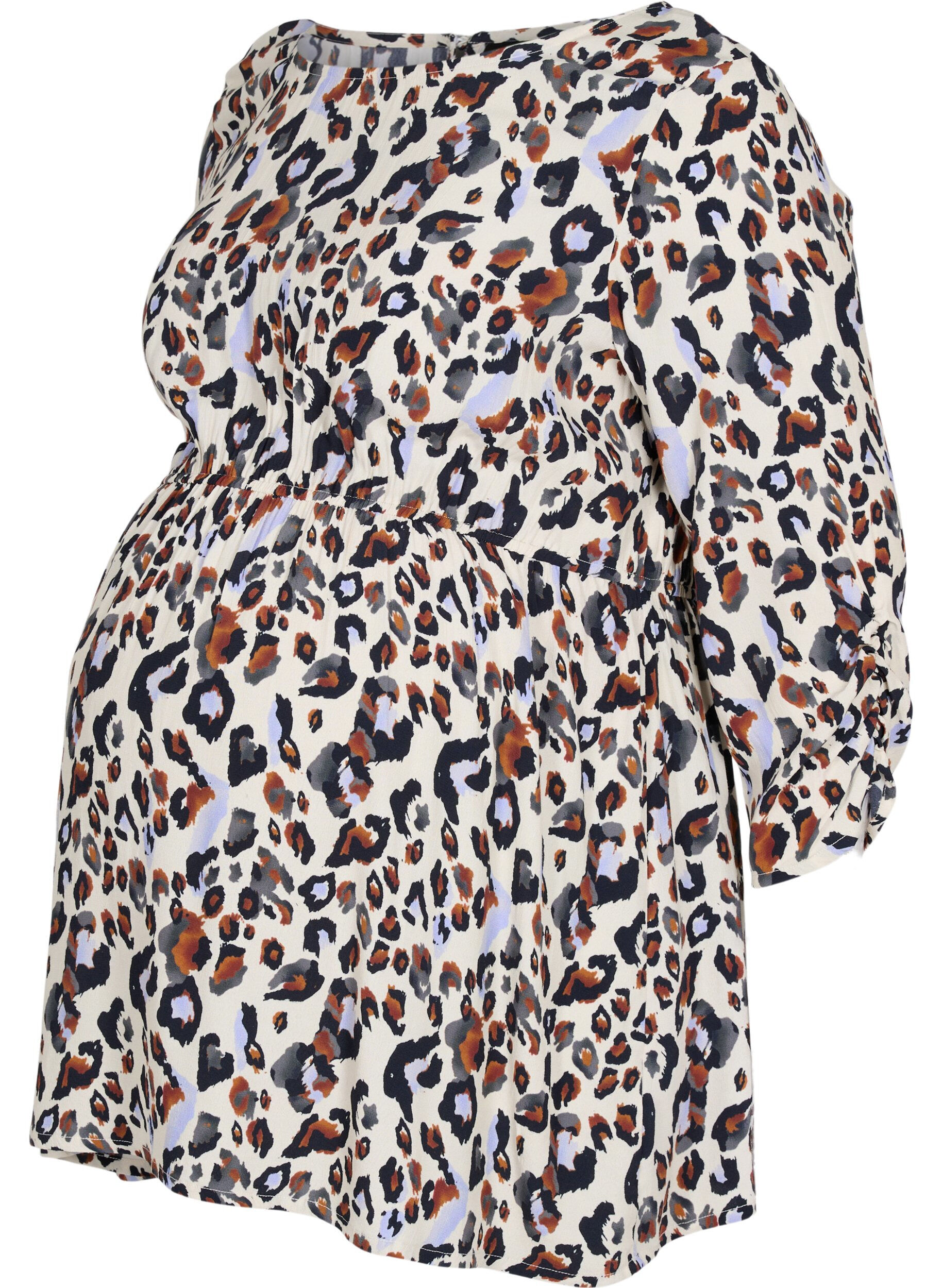 Zizzi Schwangerschaftsbluse aus Viskose mit Print, White Leo Print , Packshot image number 0
