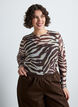 Bluse aus Mesh mit Print, Braun, Model image number 0