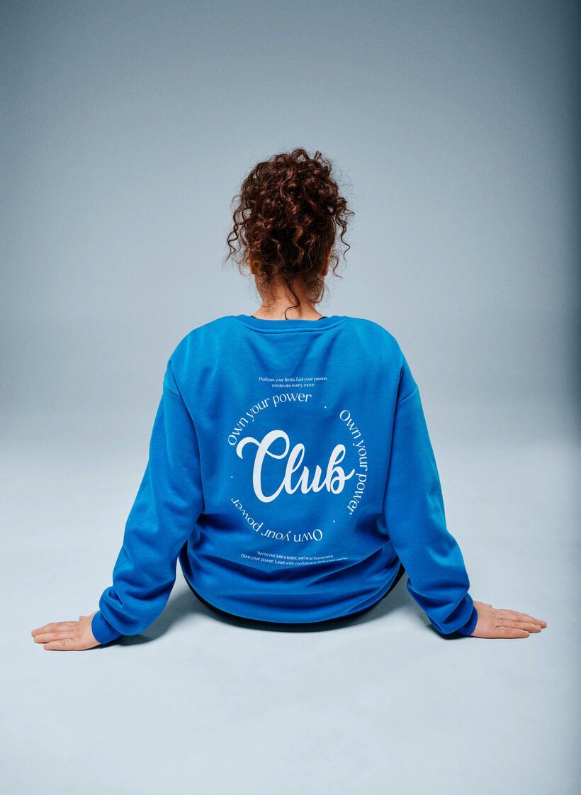 Sweatshirt mit Textprint, Blau, Image