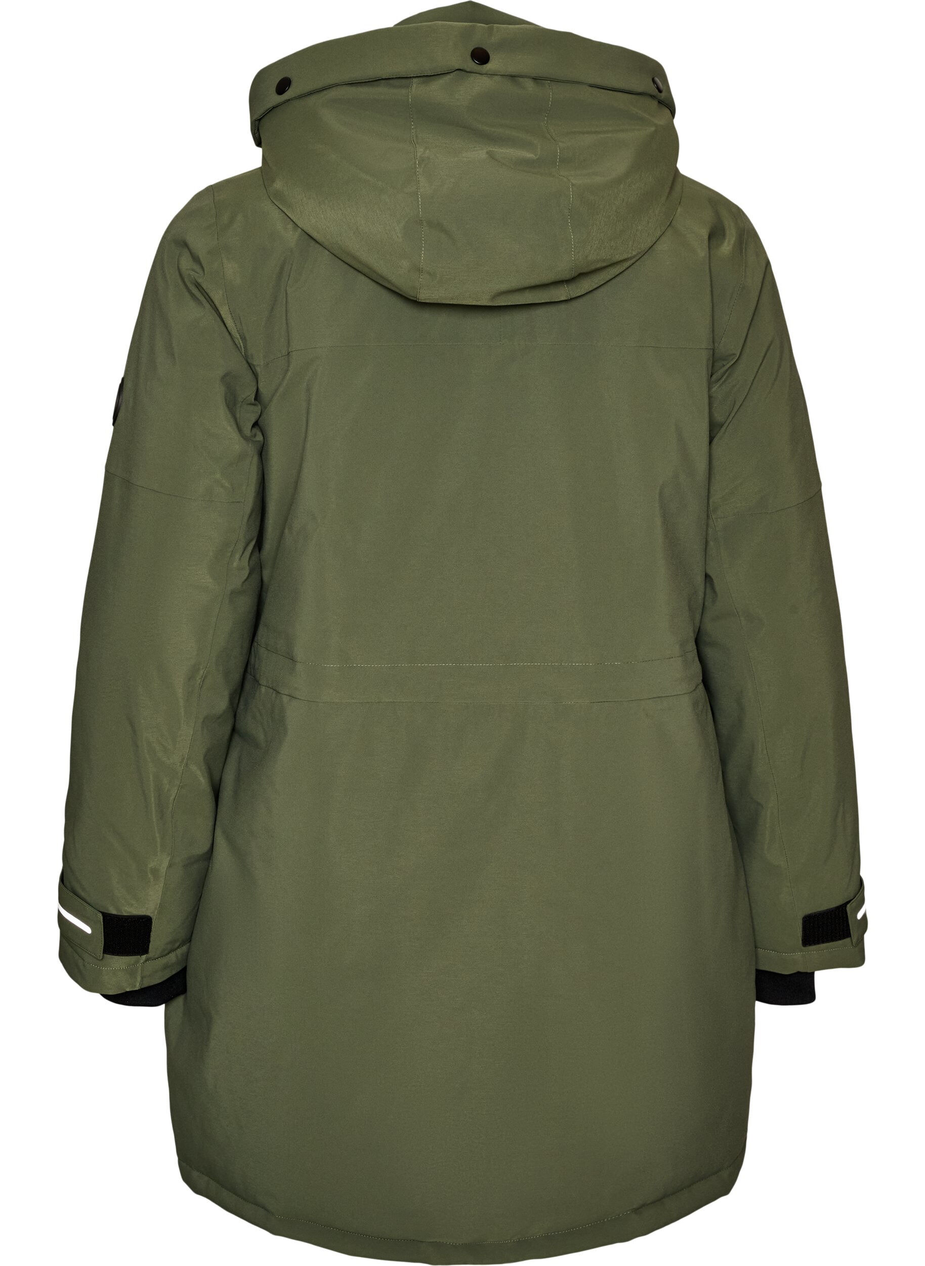 ZizziWasserabweisender Parka mit Kapuze und funktionalen Details, Gr&uuml;n, Packshot image number 1