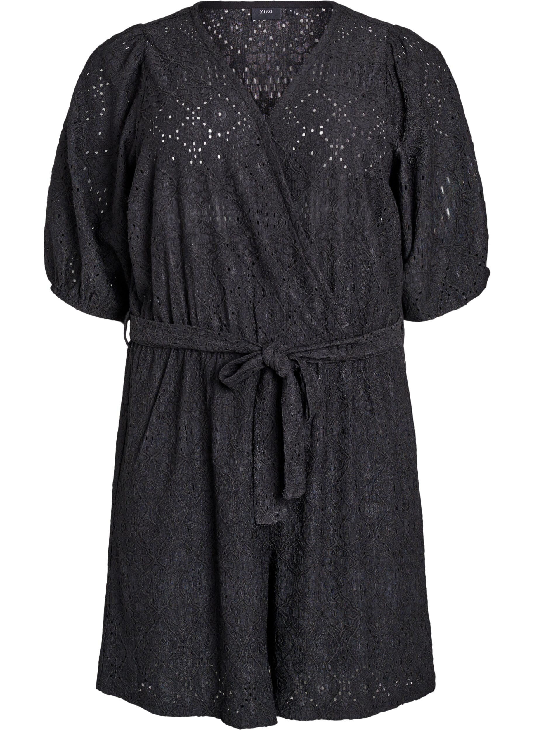 Playsuit mit kurzen &Auml;rmeln und Bindeg&uuml;rtel