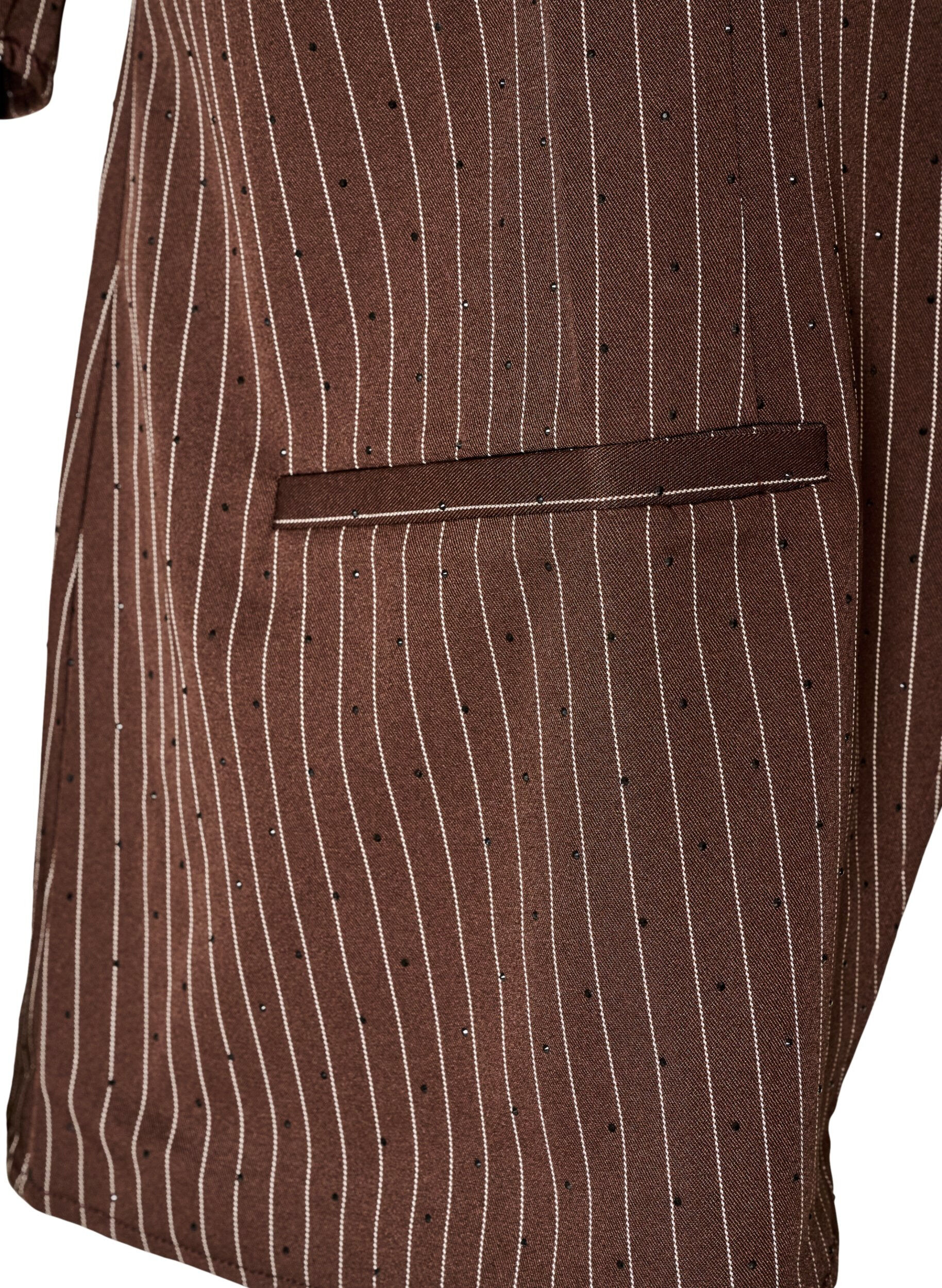 ZizziNadelstreifenbluse mit Strasssteinen und Kn&ouml;pfen, Braun, Packshot image number 3