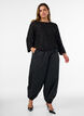 Transparente Bluse mit floraler Struktur und langen &Auml;rmeln, Schwarz, Model image number 1