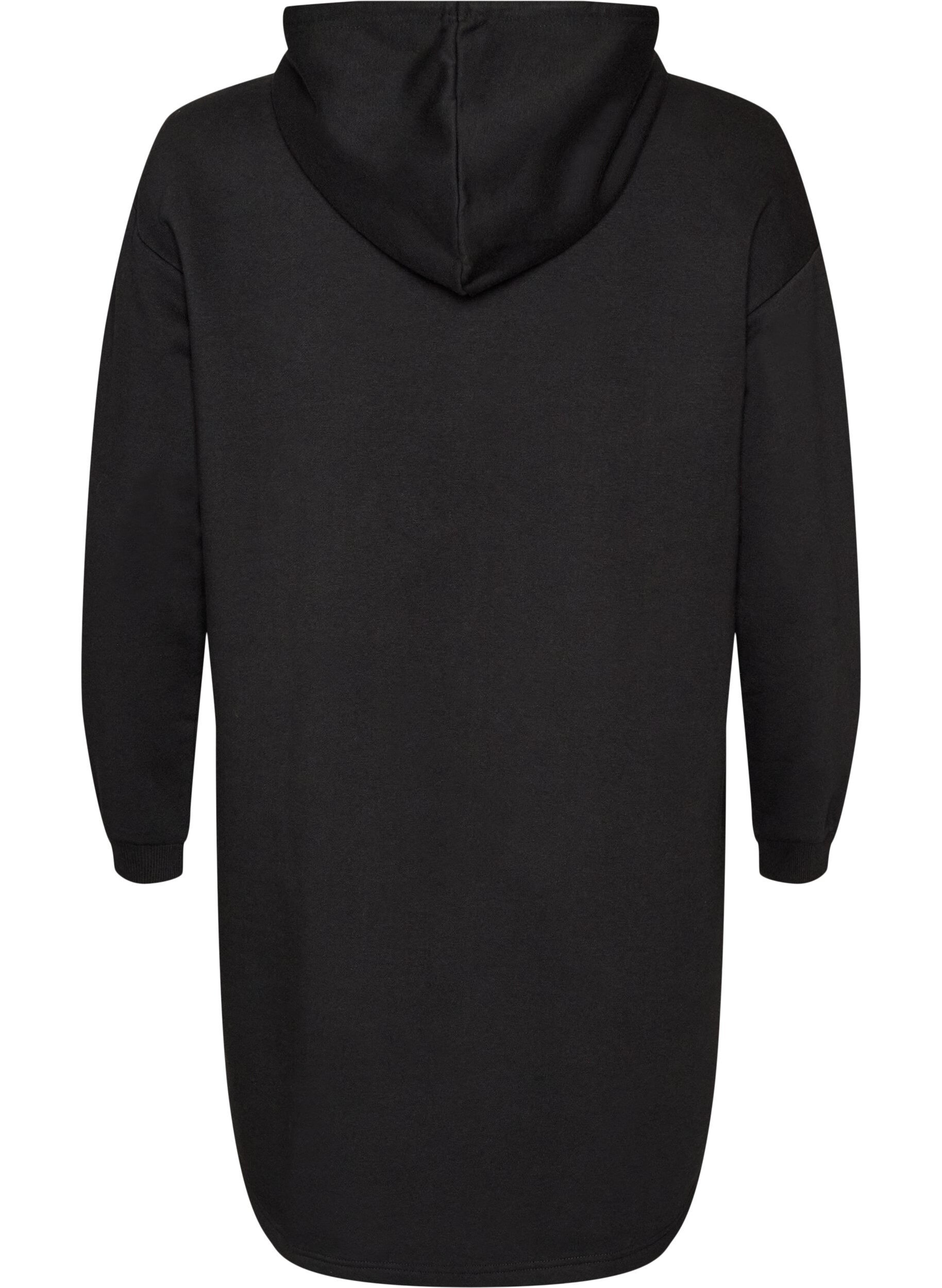 ZizziLanger Cardigan mit Kapuze und Rei&szlig;verschluss, Schwarz, Packshot image number 1