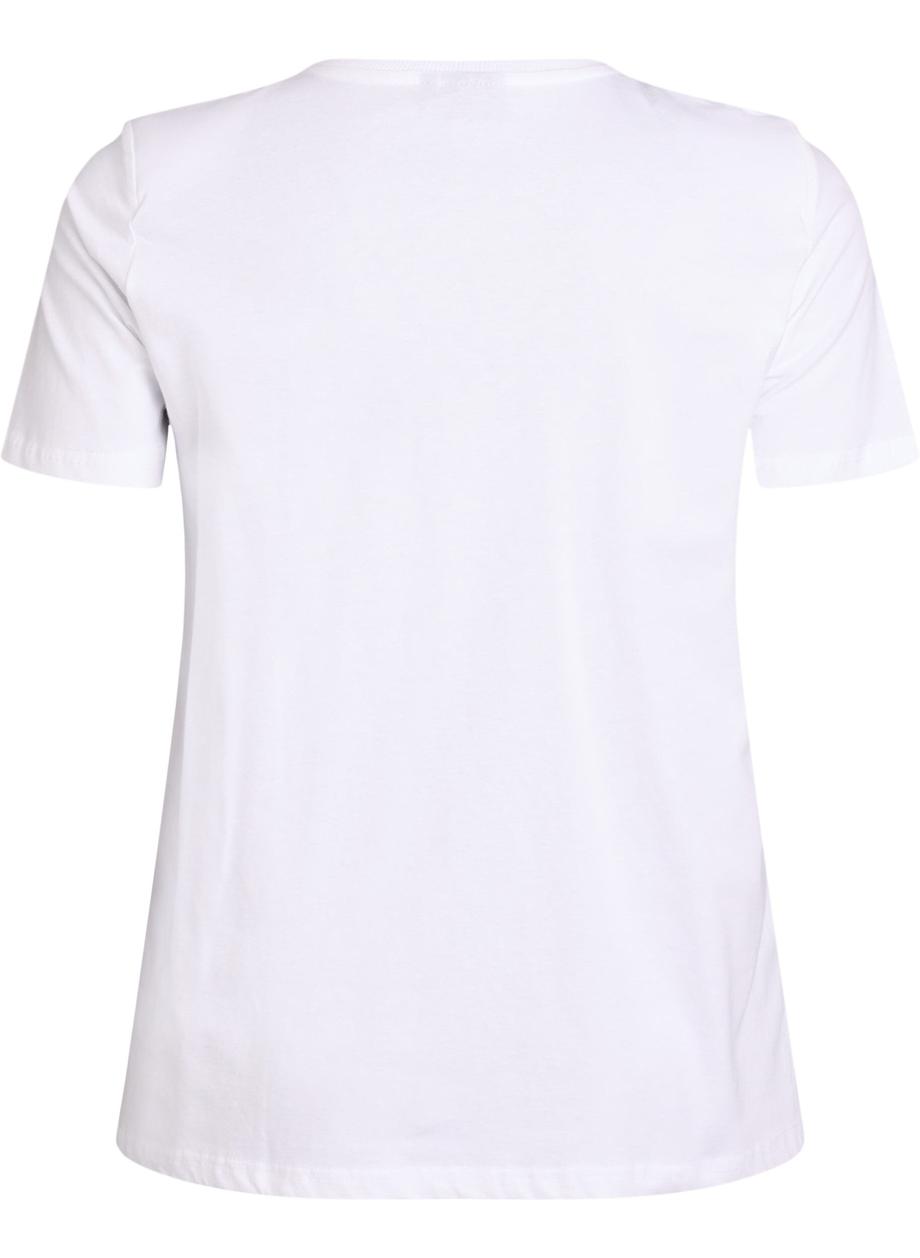 Zizzi Basic-T-Shirt aus Baumwolle mit Schulterpolstern, Wei&szlig;, Packshot image number 1