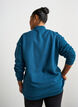 Langes Sweatshirt mit Stehkragen und gesticktem Text, Blau, Model image number 2
