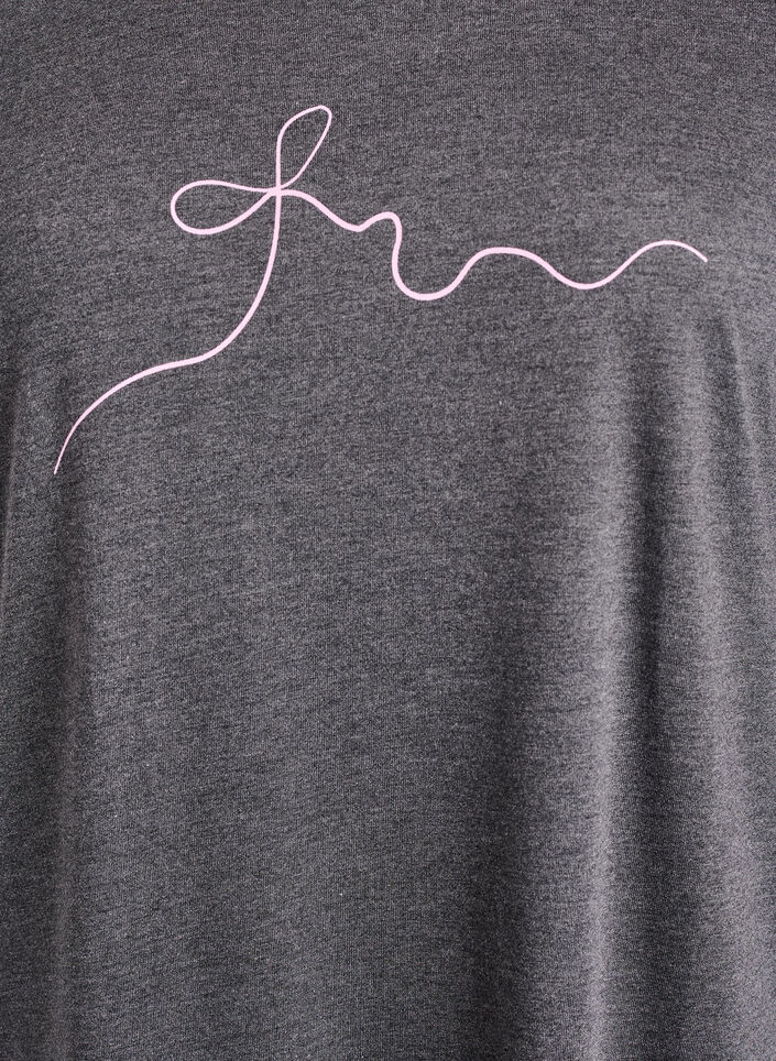 Kurz&auml;rmliges Nachthemd mit Textdruck, Schwarz, Packshot image number 2