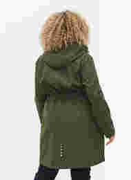 Lange Softshell Jacke mit Kapuze, Forest Night Solid, Model