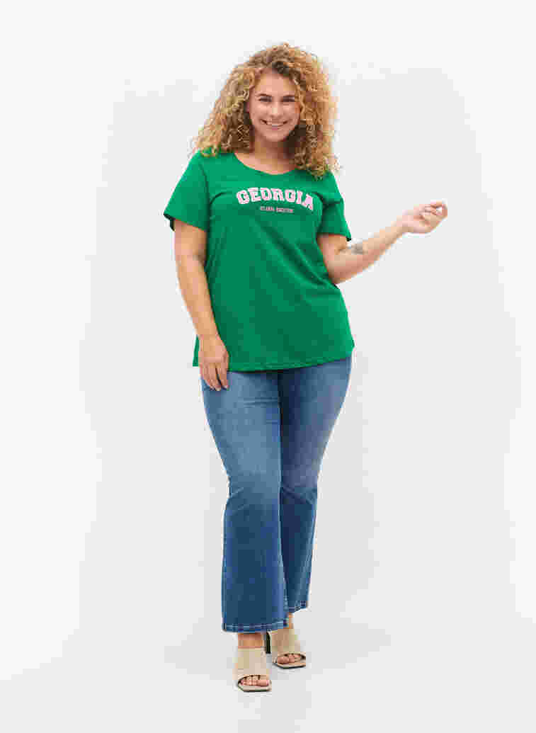 Baumwoll-T-Shirt mit Aufdruck, Jolly Green Georgia, Model image number 2