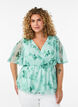 Gebl&uuml;mte Chiffonbluse mit kurzen &Auml;rmeln, Gr&uuml;n, Model image number 0