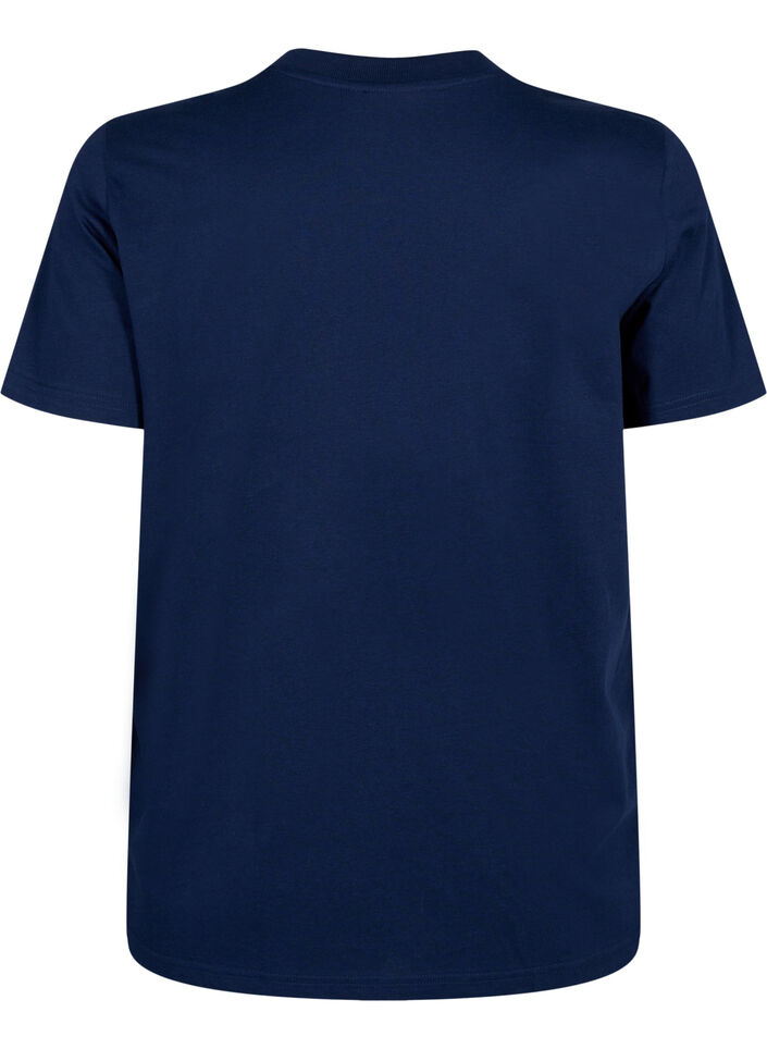 Basic-T-Shirt aus Baumwolle mit Rundhalsausschnitt, Blau, Packshot image number 1
