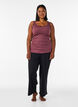 Geripptes Top mit Spitzen, Rot, Model image number 1