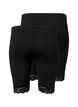 2er-Pack Radlershorts mit Spitzenbesatz, Black / Black, Packshot image number 1