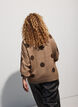 Strickbluse mit gepunktetem Muster, Braun, Model image number 3
