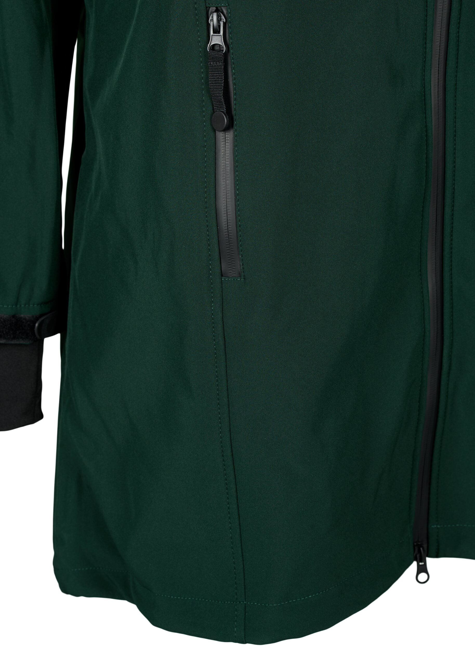 ZizziSoftshell-Jacke mit abnehmbarer Kapuze, Gr&uuml;n, Packshot image number 3