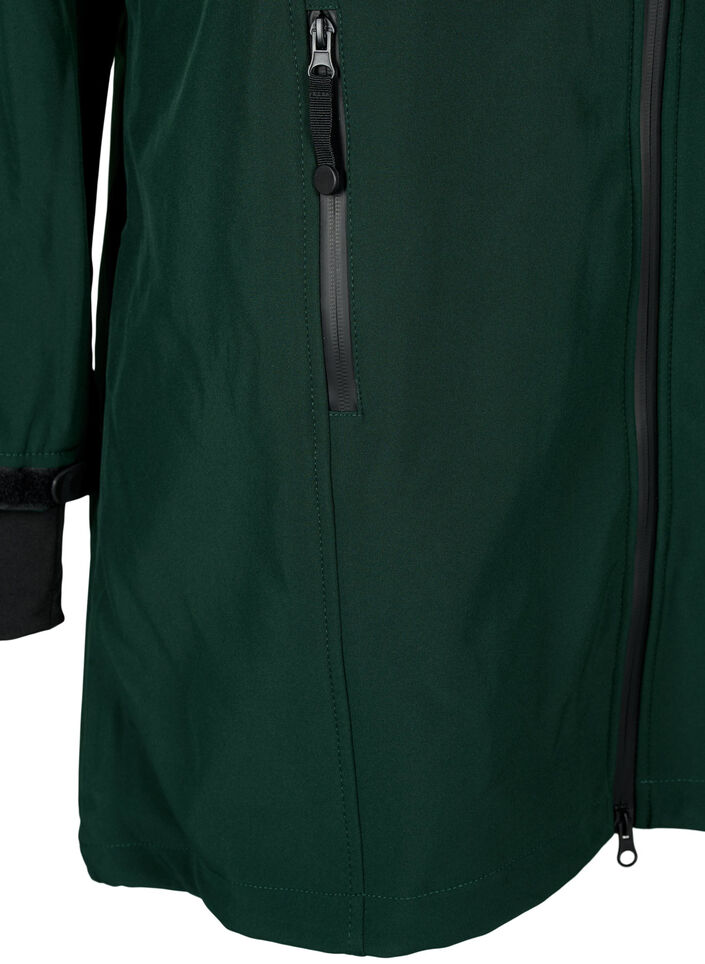 Softshell-Jacke mit abnehmbarer Kapuze, Gr&uuml;n, Packshot image number 3