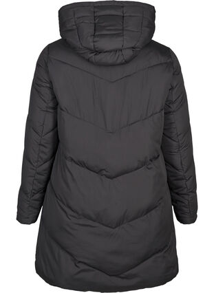 Lange wendbare Jacke mit Kapuze, Black COMB, Packshot image number 1