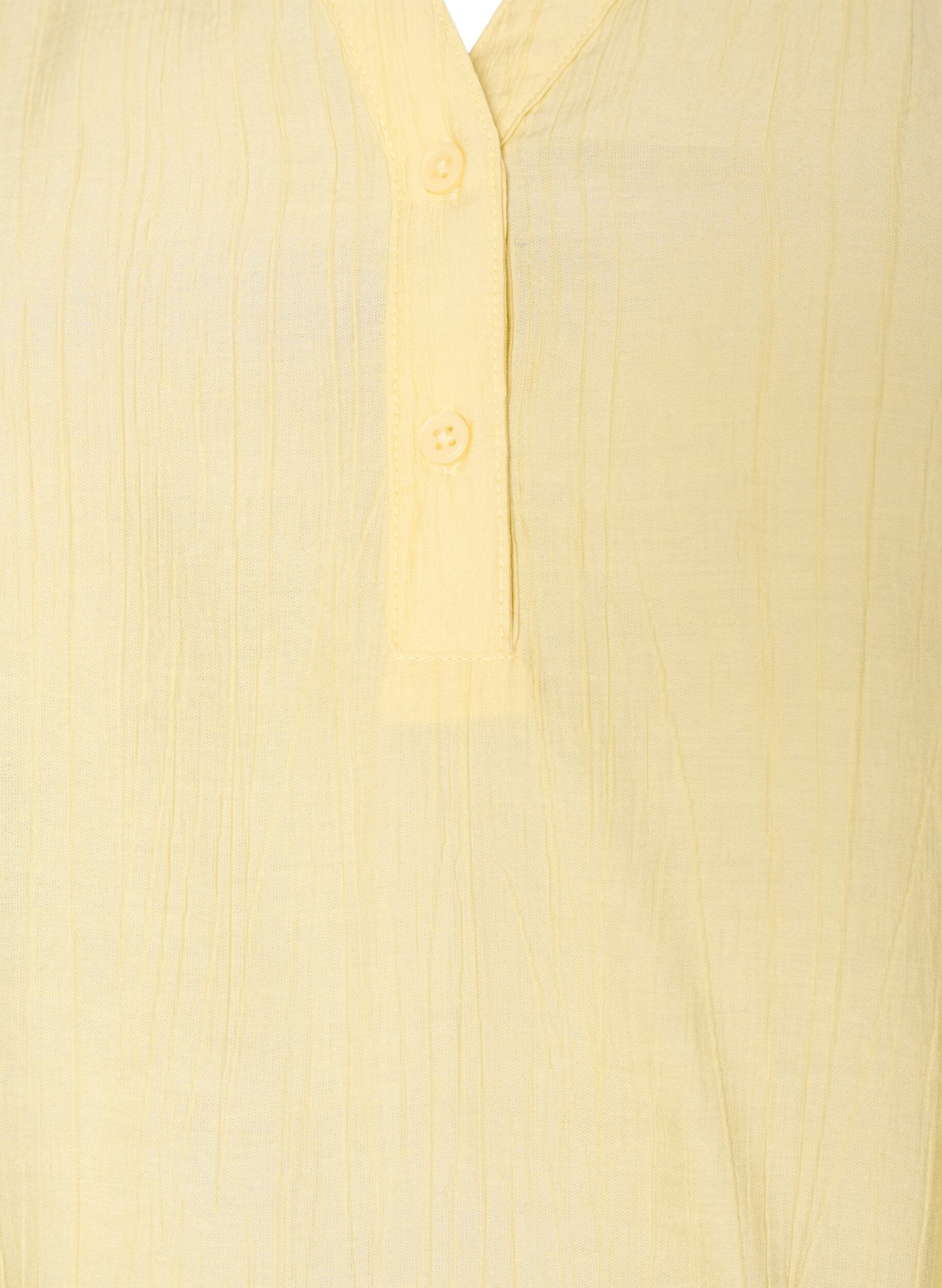 ZizziKurz&auml;rmelige Bluse aus einer Viskosemischung mit Struktur und R&uuml;schen&auml;rmeln, Gelb, Packshot image number 2