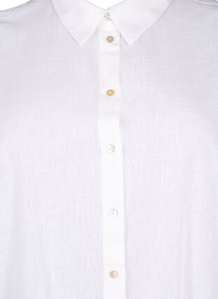 Langes Hemd aus Baumwollmischung mit Leinen, Bright White, Packshot image number 2