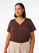 T-Shirt mit Knopfleiste, Braun, Model image number 0