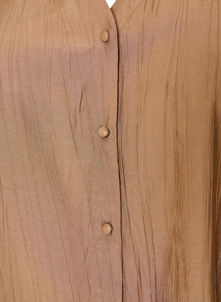Bluse aus Viskose mit Kn&ouml;pfen und Struktur, Braun, Packshot image number 2