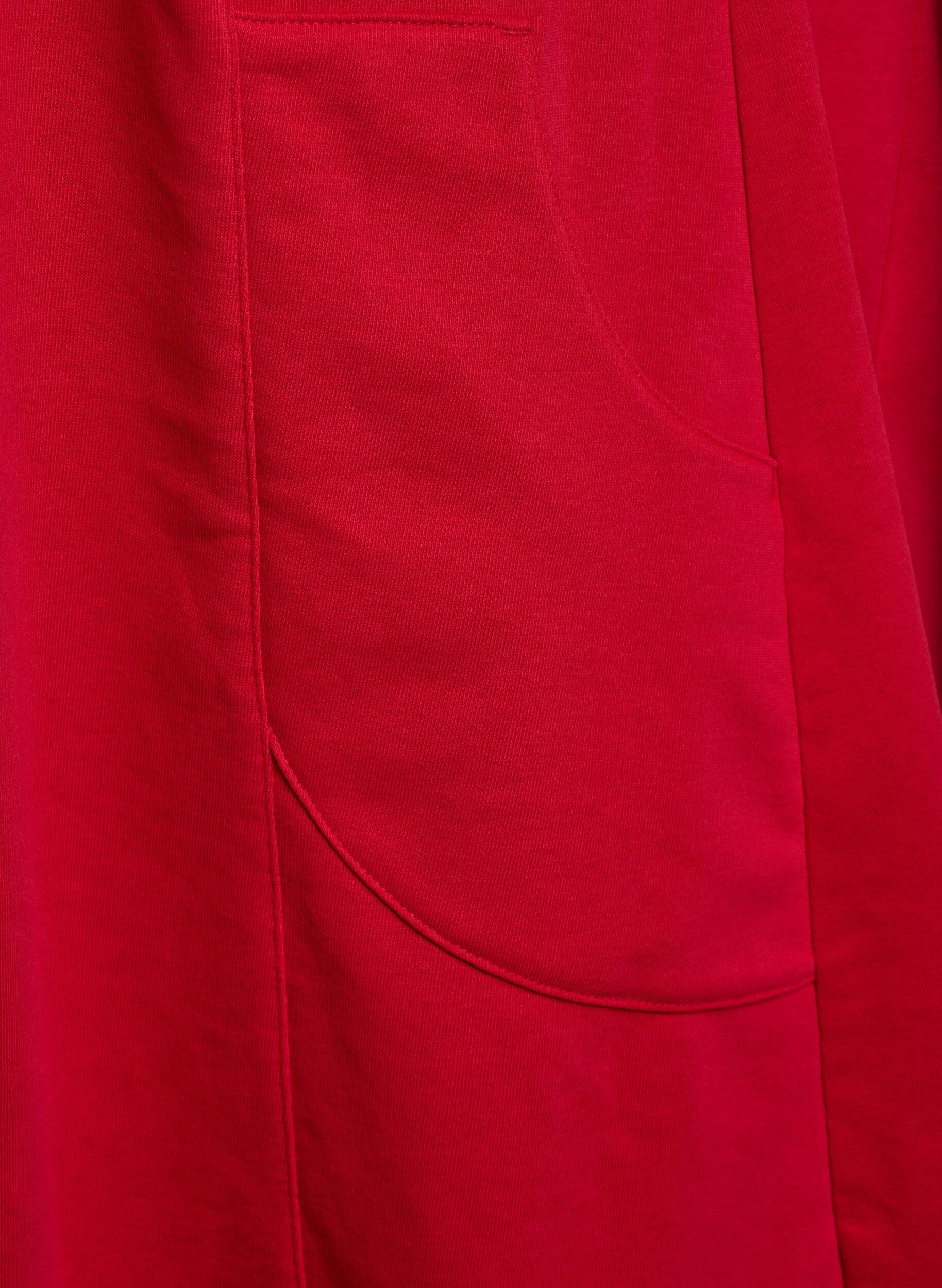 Zizzi Jerseykleid mit kurzen &Auml;rmeln und Taschen, Rot, Packshot image number 3