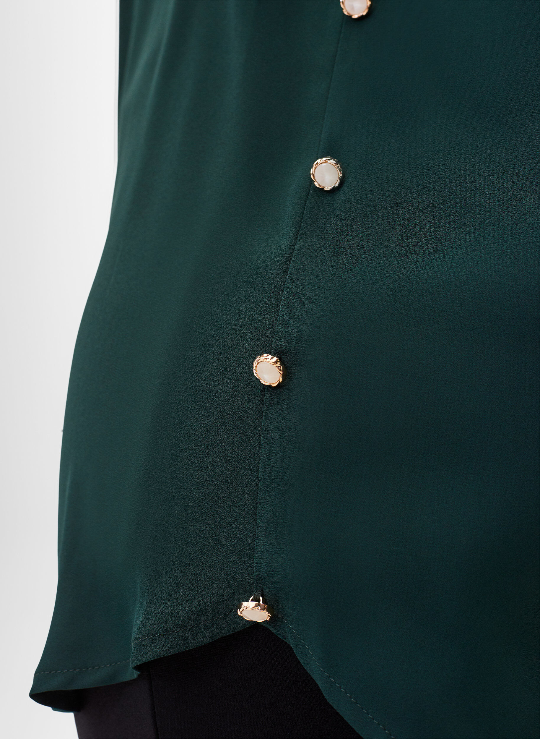 Zizzi Langarmhemd mit R&uuml;schenkragen, Scarab, Model image number 2